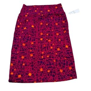 NWT LuLaRoe‎ Sarah Skirt | Gorgeous Pink with Purple and Orange Designs | XS
